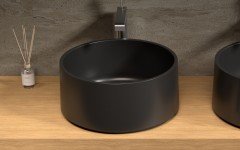 Aquatica Solace B Blck Round Stone Bathroom Vessel Sink (3 2)